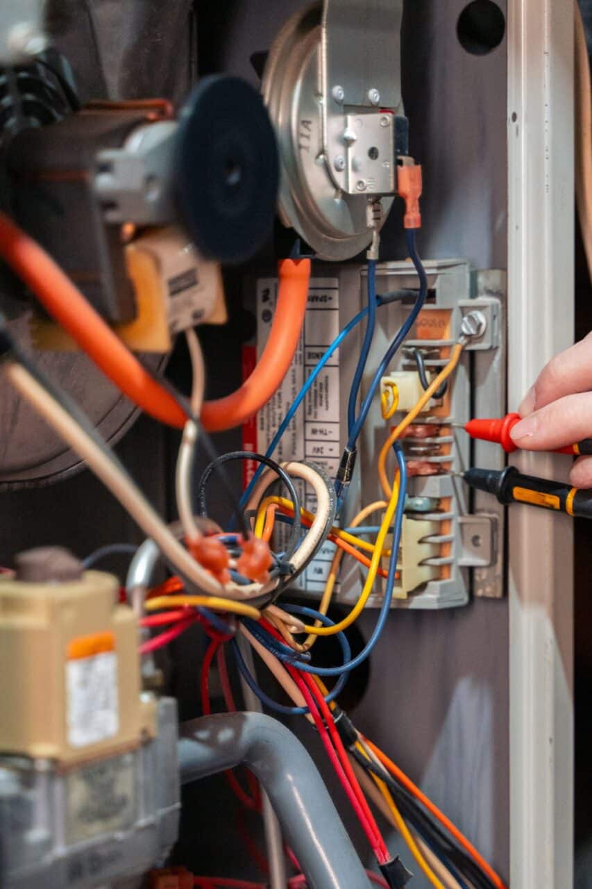 Closeup of heating, ventilation, and air conditioning system